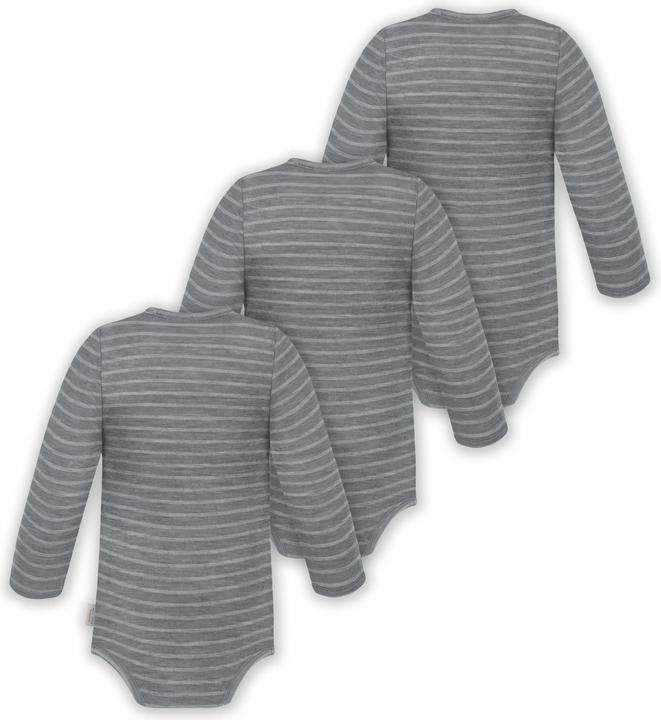 Produktbild Normani 3er Pack Multipack Baby-Body Merino Wickelbody Langarmbody mit Knöpfen - 9345 (80)