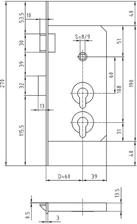Produktbild Glutz Einsteckschlösser 1204 (Einsteckschloss)
