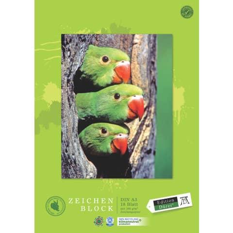 Produktbild Edition Dürer Zeichenblock green DIN A3 (A3, Blanko, Weicher Einband)