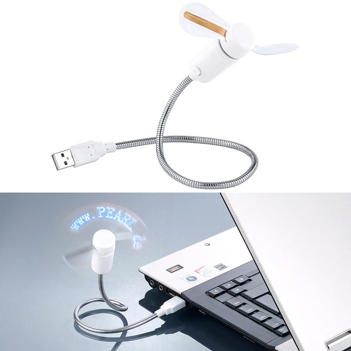 Pearl USB fan with 8 programmable tickers