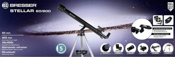 Actual product image Bresser Stellar 60/800 AZ Lens telescope carbon design