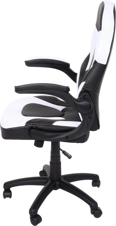 Produktbild Swisshandel24 Bürostuhl HWC-K13, Drehstuhl Gamingstuhl, ergonomisch, verstellbare Armlehne, Kunstleder schwarz-w