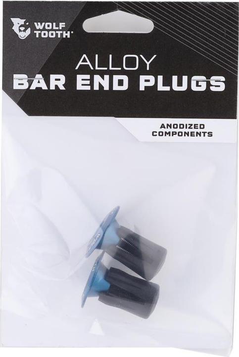 Actual product image Wolf Tooth Aluminium Bar End Plugs, bolted, 16-21.5mm, blue