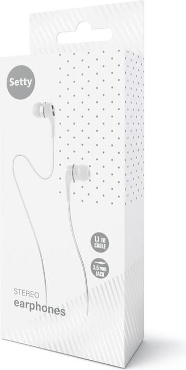 Actual product image Setty wired earphones white (Cable)
