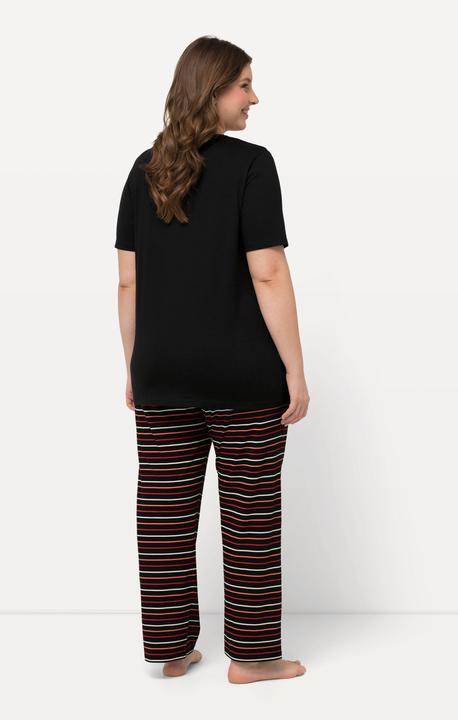 Produktbild Ulla Popken Pyjama, Ringel, Tunika-Ausschnitt, Halbarm (42, 44)