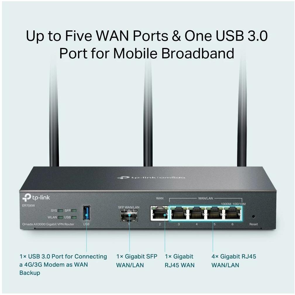 Thumbnail - TP-Link ER706W, Router, Schwarz