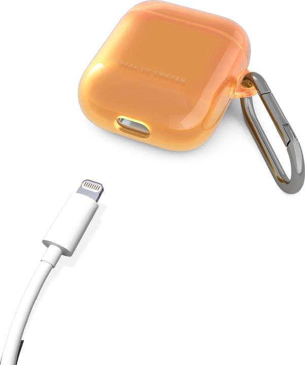 Immagine prodotto iDeal Of Sweden Airpods laadimiskarbiümbris (1/2 gen) Custodia trasparente, Spritz arancione (Borsa per cuffie)