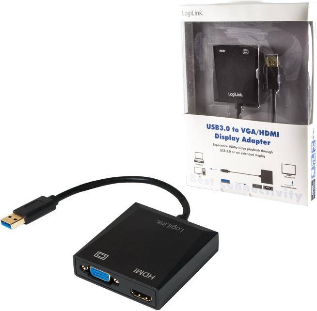 Produktbild LogiLink USB 3.0 zu (VGA, HDMI, 6.40 cm)