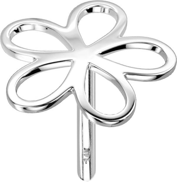 Image du produit Star Piercing Threadless fleur en or blanc 14k (sans laiton, Or 14k)