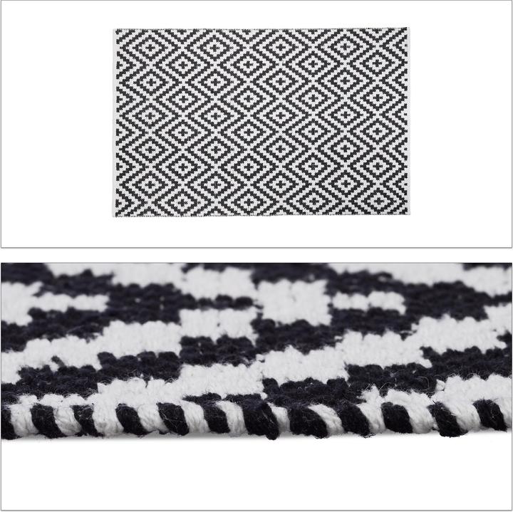 Immagine prodotto Relaxdays Tappeto bianco-nero (120 x 180 cm)