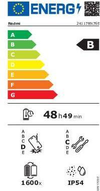 Energie-Label Xiaomi Redmi Note 14 4G (Dual Sim - 6.67", 256 GB, 8 GB RAM) Schwarz (256 GB, Schwarz, 6.67", Dual SIM, 4G)