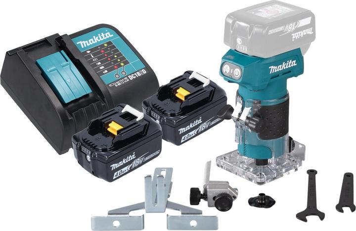 Image du produit Makita DRT 52 SM Affleureuse sans fil 18 V 6 mm Brushless + 2x batterie 4,0 Ah + chargeur