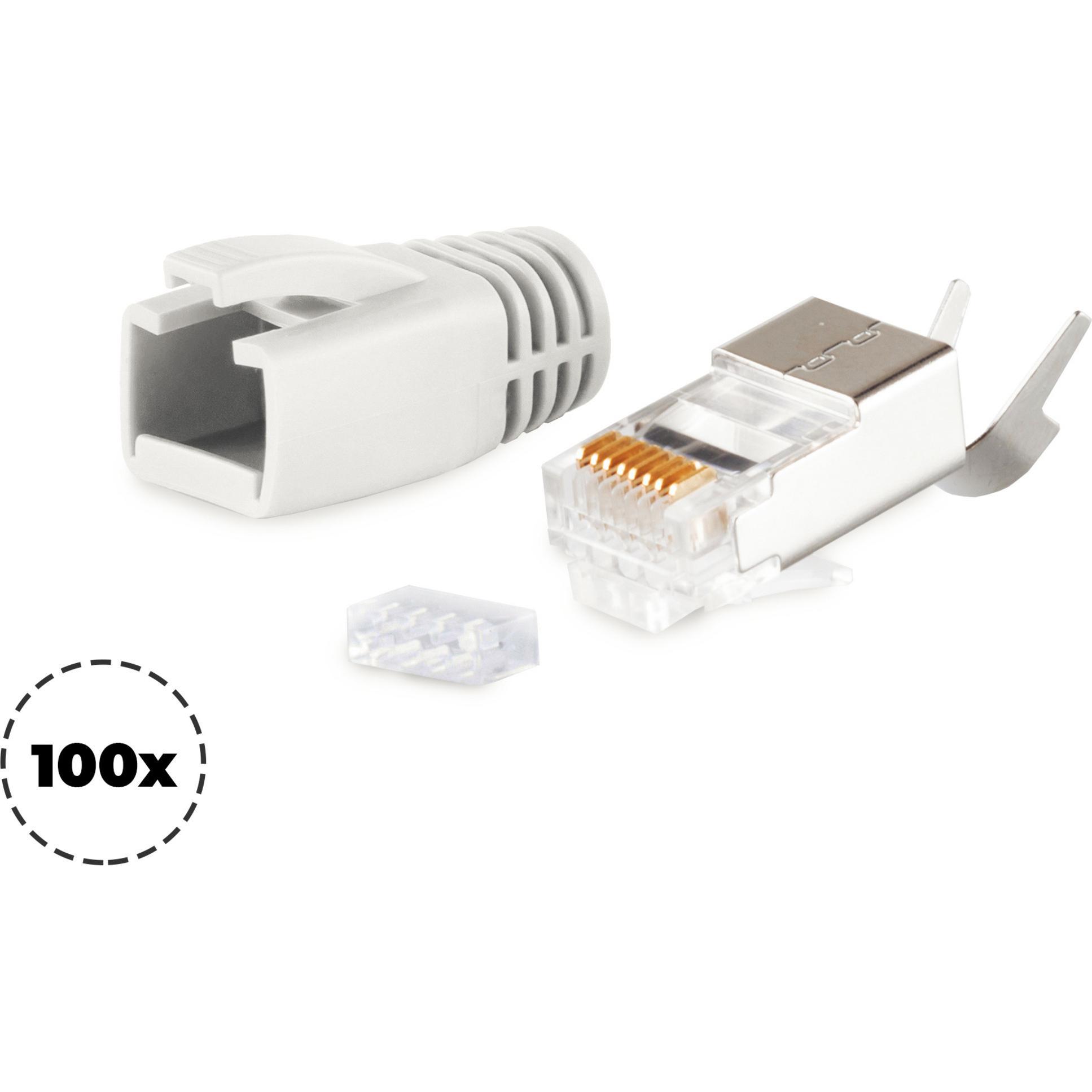 Shiverpeaks S/CONN maximum connectivity Netzwerk Modular Stecker RJ45 SET für Verlegekabel bis AWG 23, Stecker m (CAT5e)...
