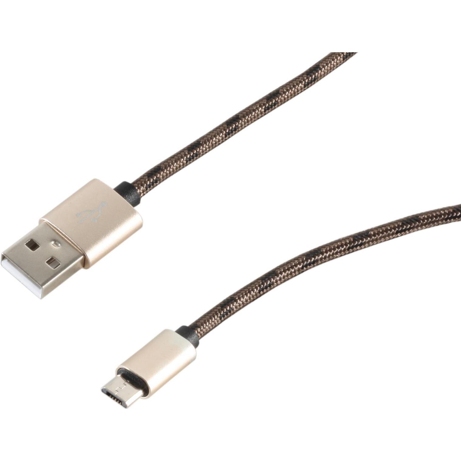 Thumbnail - Shiverpeaks USB Ladekabel USB A-ST auf USB Micro B-ST Nylon gr?n 2,0m (2 m, USB 2.0), USB Kabel
