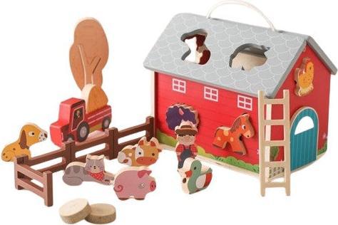 Produktbild Activity Board Holzscheune, Puzzle-Spielzeug, Lernspielzeug, Baby-Bauernhof, Vorspielen, Baby-Geschenk