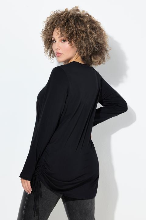 Produktbild Ulla Popken Shirt, Pailletten-Schriftzug, Classic, Rundhals, Langarm (60)