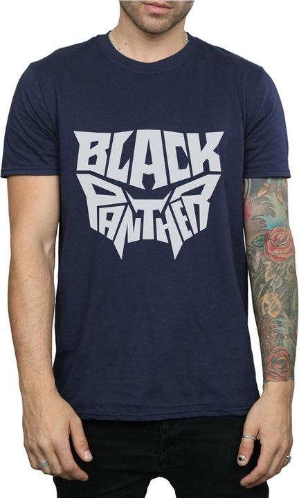 Actual product image Mens Black Panther Worded Emblem T-Shirt (M)