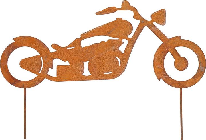 Natura Punto Metal garden plug motorcycle, rust brown, 80 x 55 cm