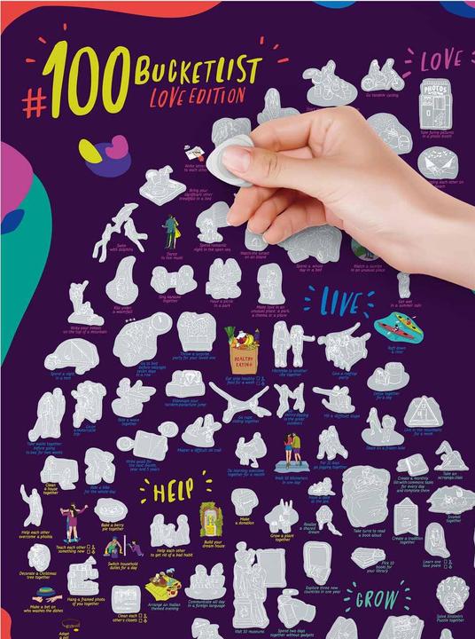Produktbild 1dea.me Mapa zdrapka – #100 Bucketlist Love Edition (40 x 60 cm)