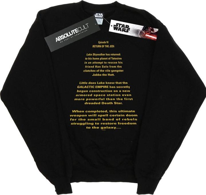 Actual product image Star Wars Mens Return Of The Jedi Opening Crawl Sweatshirt (M)