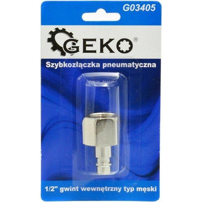 GEKO, Raccordo per tubo flessibile, Attacco rapido pneumatico con filettatura interna 1/2 AG