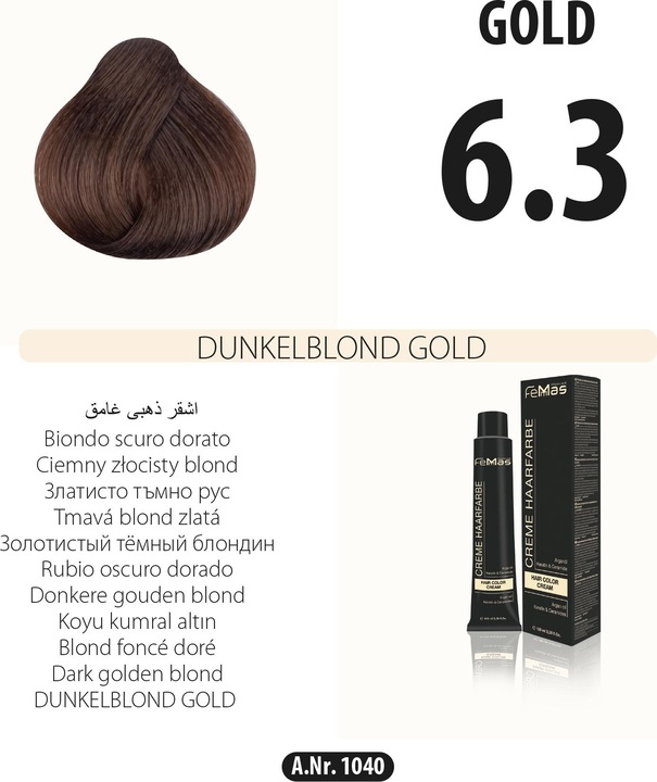 Produktbild FemMas (6.3) Haarfarbe Dunkelblond Gold 100ml (Dunkelblond gold)