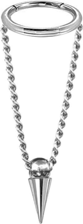 Produktbild Star Piercing Micro Segmentring klappbar silber Anhänger waagerecht Kette mit Cone (Chirurgenstahl 316L, ohne Messing)