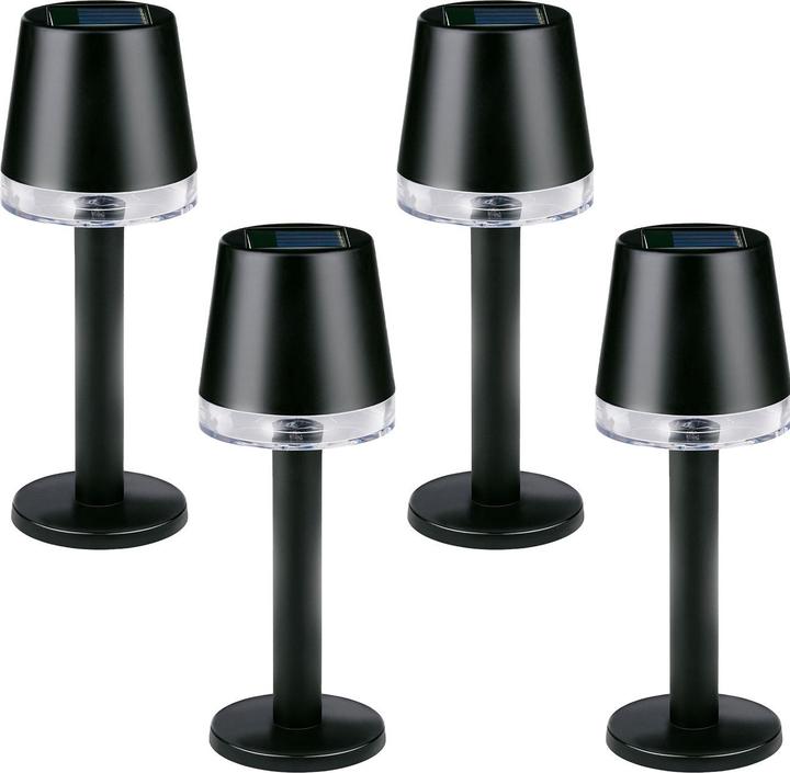 Grundig 4er-Set Moderne Solar Tischleuchte, schwarz