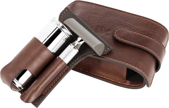 Produktbild Mühle Reiserasierset - braun, Florentiner Lederarbeit, Rasierpinsel (31M2