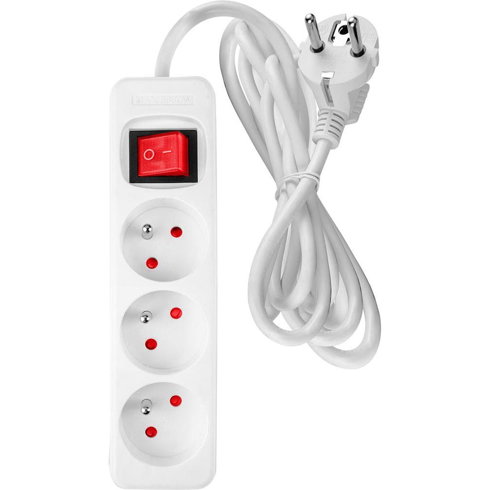 Neo, Prolunga, Verlängerungskabel 5m, 3x1.5mm2, 3G, weiss, ON/OFF (5 m)