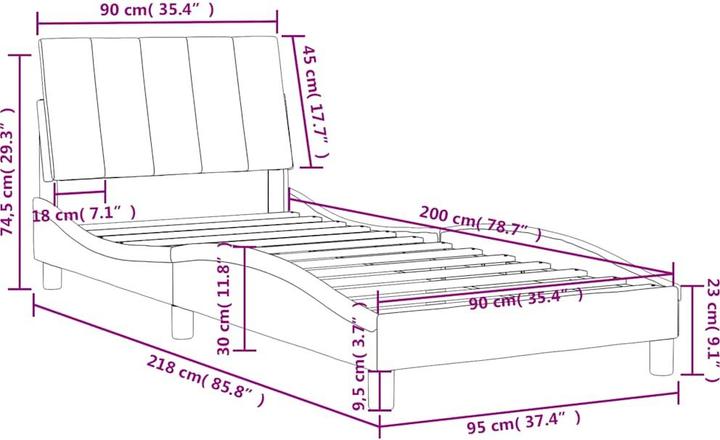 Produktbild vidaXL Bett (90 x 200 cm)