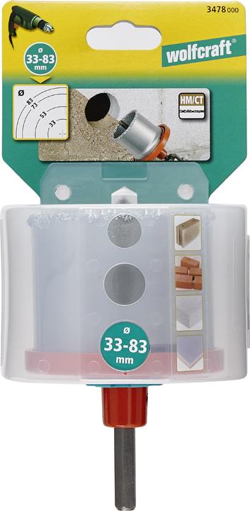 Productafbeelding wolfcraft wolfcraft 1 Bohrkranz-Set ø33,53,73,83mm (33, 53, 73, 83 mm)