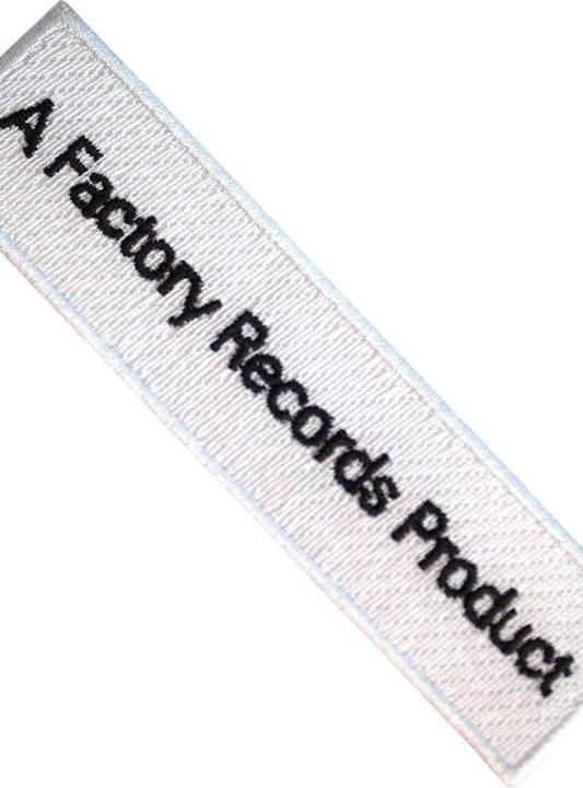Actual product image Joy Division Factory Records Woven Iron On Patch (10 x 2.50 cm)