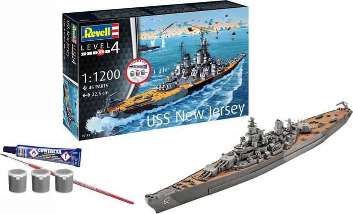 Actual product image Revell Starter Kit Battleship USS New Jersey