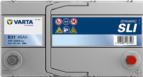 Actual product image Varta Blue Dynamic B31 (12 V, 45 Ah, 330 A)