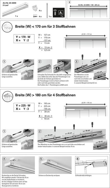 Produktbild Gardinia Flächenvorhangschiene Emia 2-Lauf 140-225