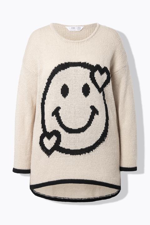 Image du produit Angel of Style Pull motif Smiley, base plus longue dans le dos, coupe évasée (46, 48)