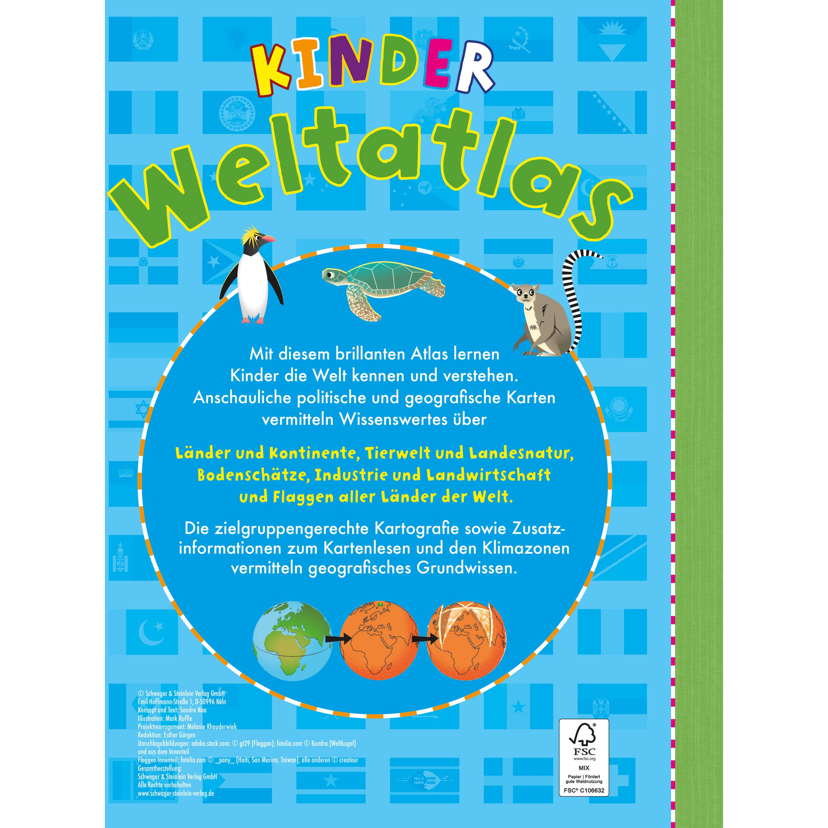 Thumbnail - Kinderweltatlas, Kinderbücher von Mark Ruffle, Schwager & Steinlein Verlag, Sandra Noa
