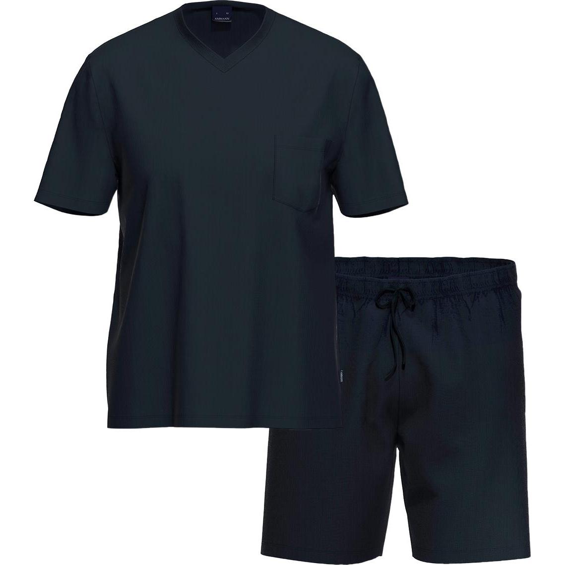 Thumbnail - Ammann, Herren, Pyjama, Organic Cotton Schlafanzug kurz, Blau, (XXL)