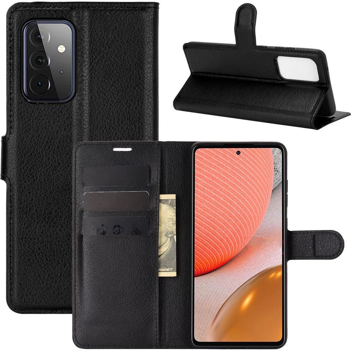 König Design Hülle Handy Schutz für Samsung Galaxy A72 5G Case Cover Tasche Etuis Schwarz Neu (Samsung Galaxy A72 5G), S...