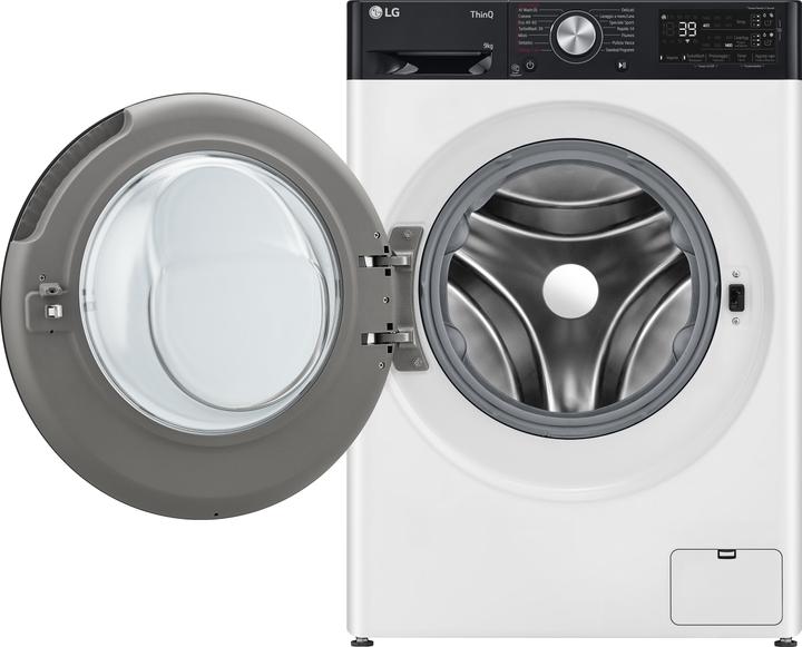 Actual product image LG F4R7509TSWB Washing machine 9kg AI DD, Class A-10%, 1400 rpm, TurboWash, Autodose (9 kg, Left)