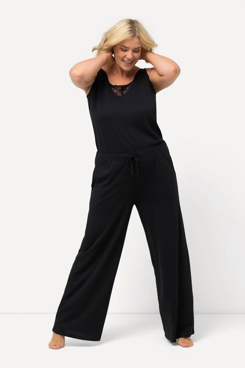 Actual product image Ulla Popken Lace Panel Sleeveless Jumpsuit (58)
