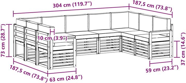 Produktbild vidaXL Outdoor-Sofa