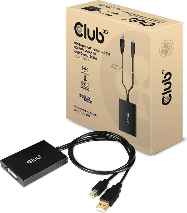 Actual product image Club 3D Adapter Cable CAC-1130-A Mini DisplayPort - DVI-D (Mini DP, USB-A, 0.83 cm)