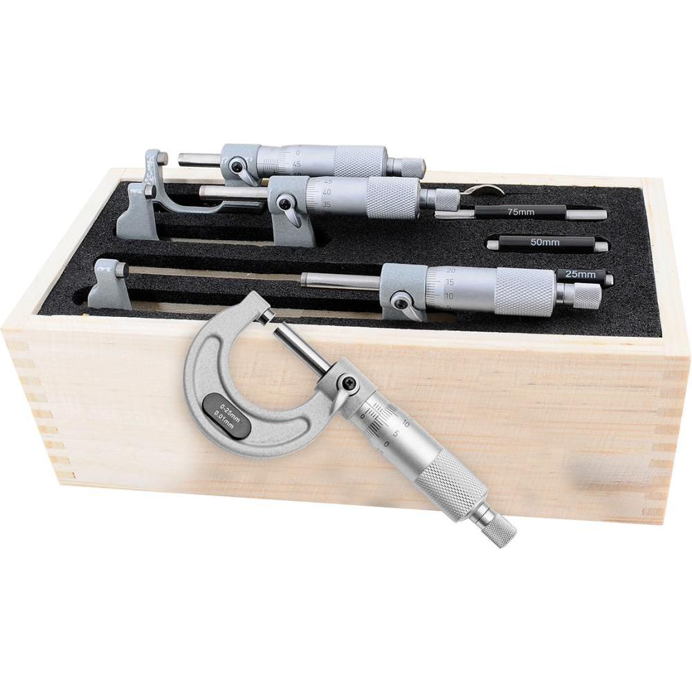 Fortis, Längenmesswerkzeug, Bügelmessschrauben Set 0 bis 100mm