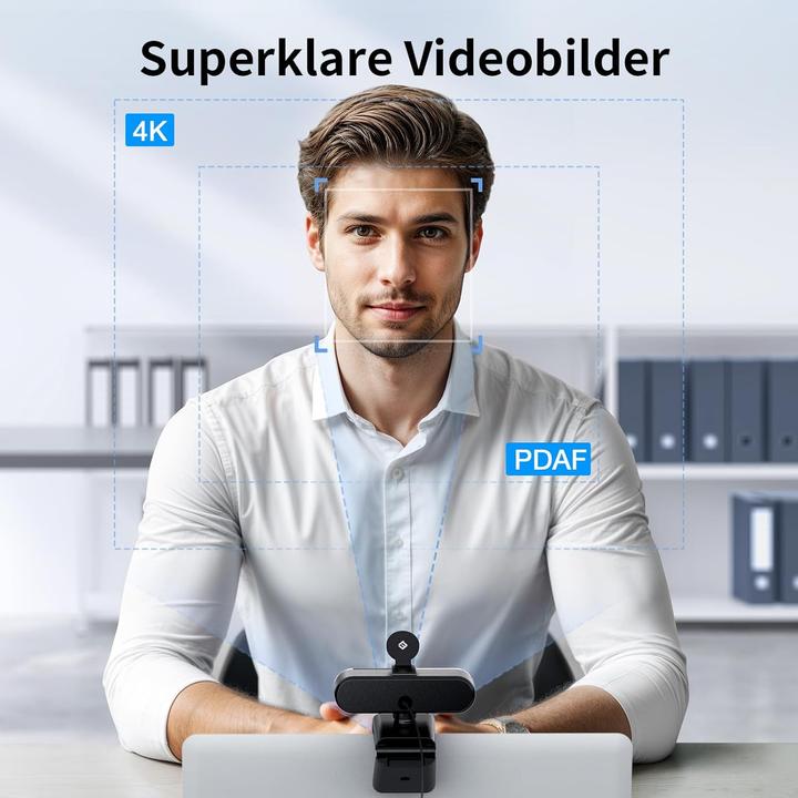 Actual product image EMeet Nova 4K Webcam mit Rauschunterdrückungs-Mikrofonen