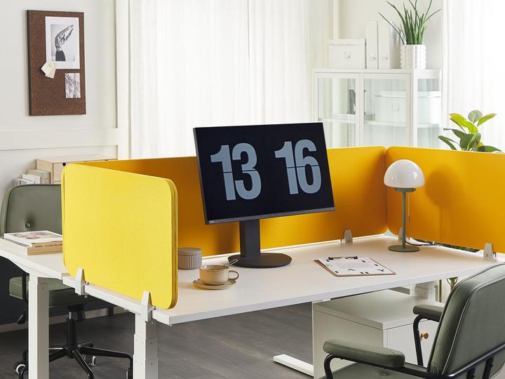 Produktbild Beliani Schreibtischtrennwand senfgelb 80 x 40 cm WALLY