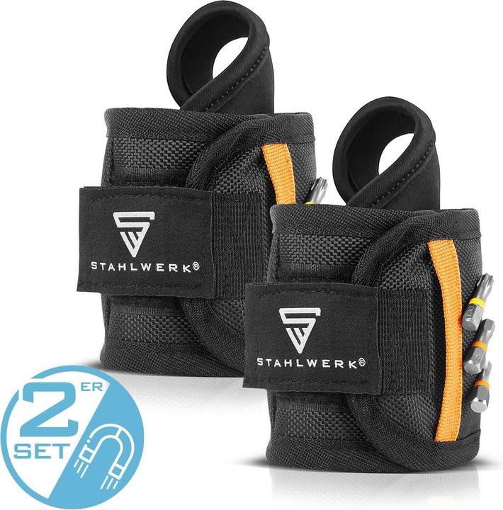 Actual product image Stahlwerk Magnetic wristband set of 2 for DIY enthusiasts to attach to the wrist (2 x)