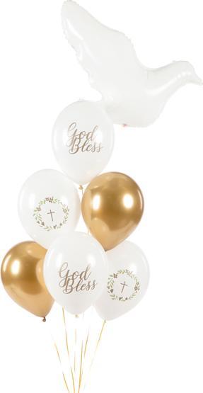 Produktbild Partydeco Balloons 30 cm, God Bless, Pastel Pure White (1 pkt / 50 pc.) (50x)