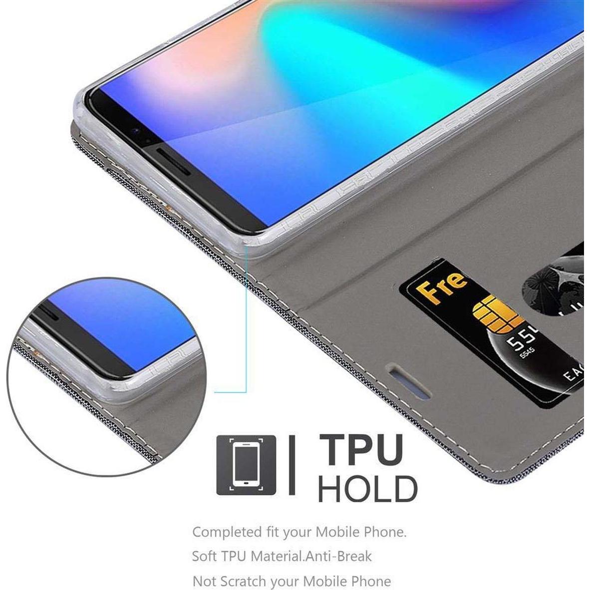 Thumbnail - Cadorabo Book Jeans Optik Cover (Samsung Galaxy J3 Pro), Smartphone Hülle, Grau